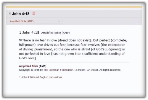 Perfect love casts out fear